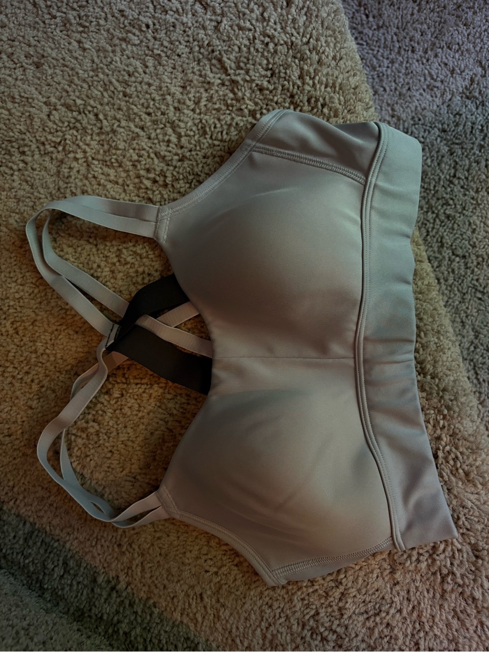 NWOT Under Armour Gray Double-Strap Longline Sports Bra